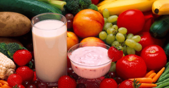 jogurt barazkiak eta fruta potentzia